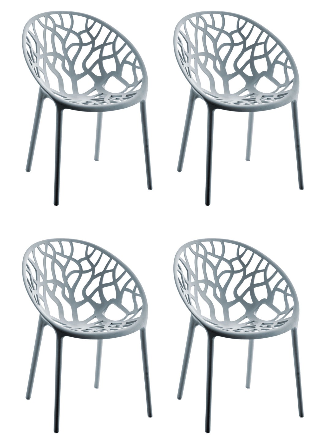 Ensemble de 4 chaises Hope, gris