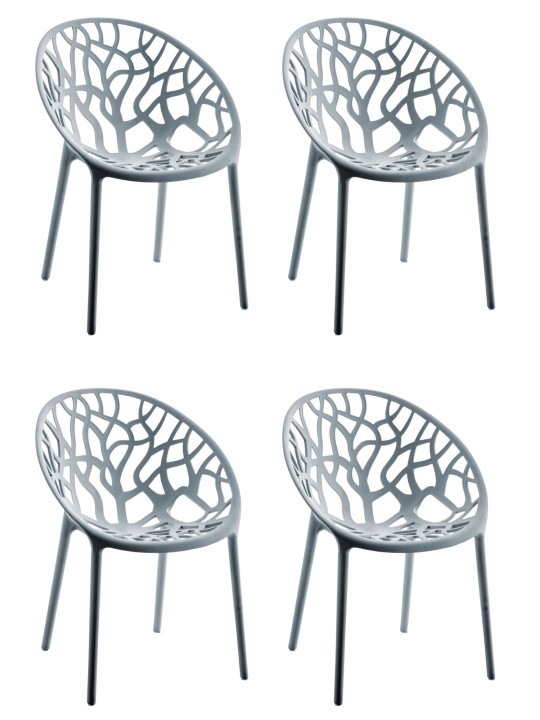 Ensemble de 4 chaises Hope, gris Ensemble de 4 chaises Hope, gris