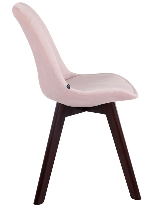 Lot de 4 chaises visiteurs Borneo V2 velours noyer, rose Lot de 4 chaises visiteurs Borneo V2 velours noyer, rose