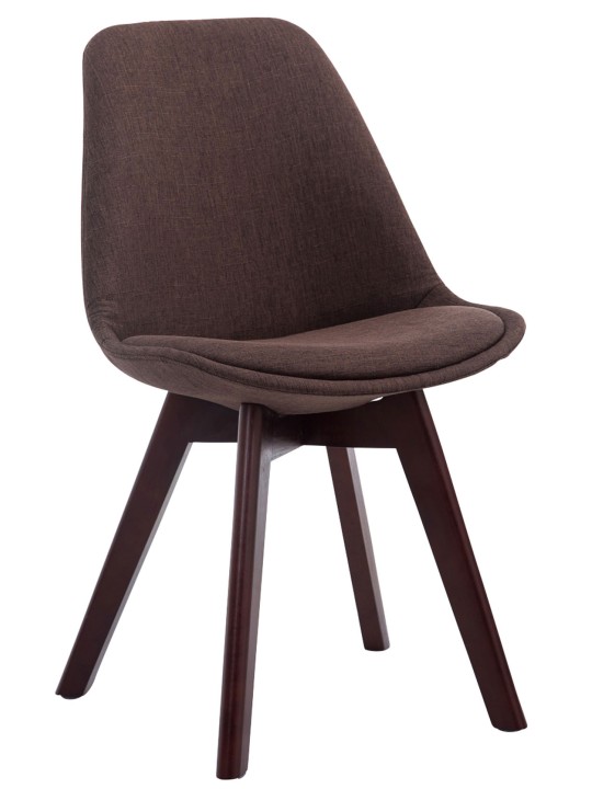 Lot de 4 chaises visiteurs Borneo V2 tissu noyer, brun Lot de 4 chaises visiteurs Borneo V2 tissu noyer, brun