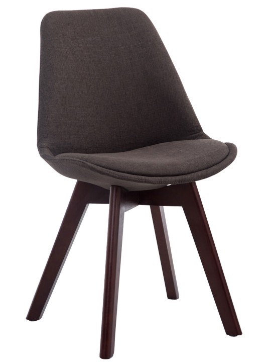 Lot de 4 chaises visiteurs Borneo V2 tissu noyer, gris foncé Lot de 4 chaises visiteurs Borneo V2 tissu noyer, gris foncé