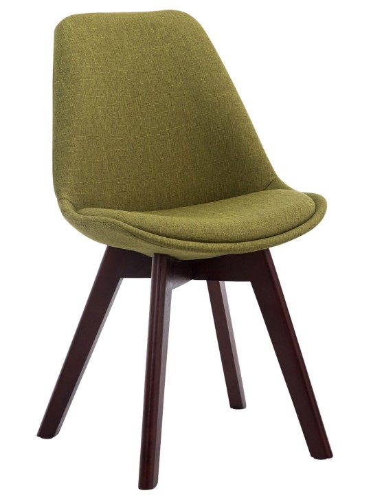 Lot de 4 chaises visiteurs Borneo V2 tissu noyer, vert Lot de 4 chaises visiteurs Borneo V2 tissu noyer, vert