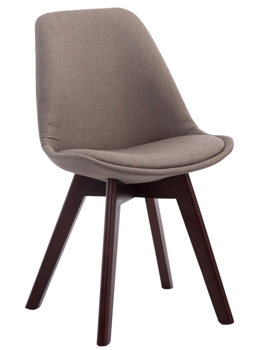 Lot de 4 chaises visiteurs Borneo V2 tissu noyer, taupe Lot de 4 chaises visiteurs Borneo V2 tissu noyer, taupe