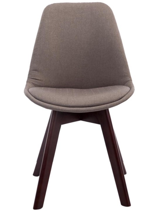 Lot de 4 chaises visiteurs Borneo V2 tissu noyer, taupe Lot de 4 chaises visiteurs Borneo V2 tissu noyer, taupe