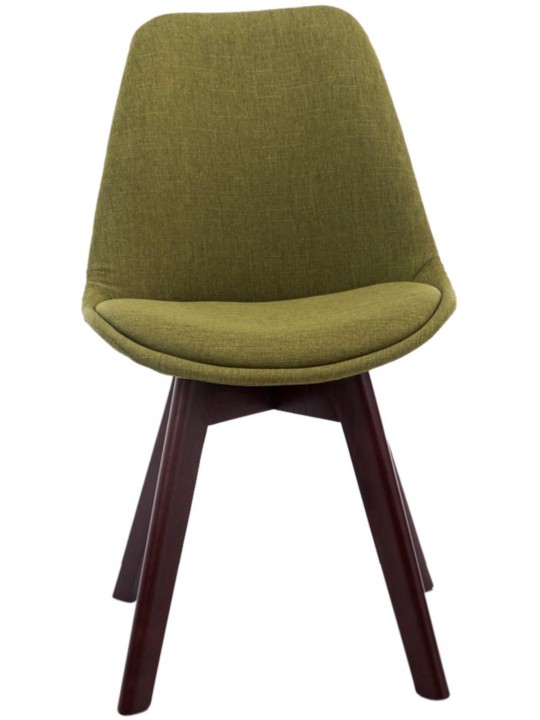 Lot de 4 chaises visiteurs Borneo V2 tissu noyer, vert Lot de 4 chaises visiteurs Borneo V2 tissu noyer, vert