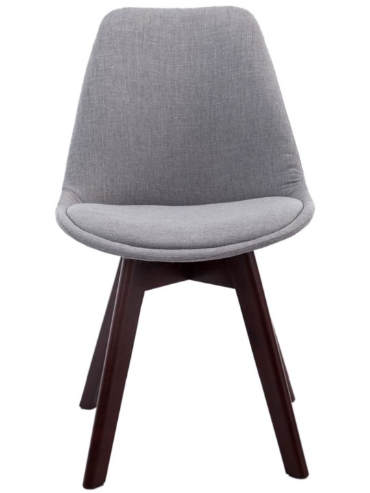 Lot de 4 chaises visiteurs Borneo V2 tissu noyer, gris Lot de 4 chaises visiteurs Borneo V2 tissu noyer, gris