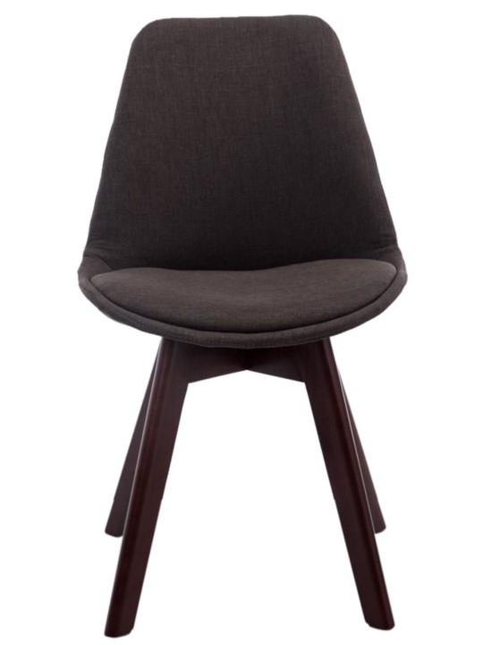 Lot de 4 chaises visiteurs Borneo V2 tissu noyer, gris foncé Lot de 4 chaises visiteurs Borneo V2 tissu noyer, gris foncé