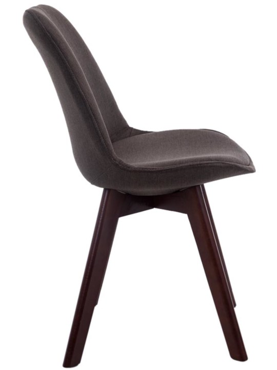 Lot de 4 chaises visiteurs Borneo V2 tissu noyer, gris foncé Lot de 4 chaises visiteurs Borneo V2 tissu noyer, gris foncé