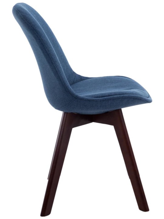 Lot de 4 chaises visiteurs Borneo V2 tissu noyer, bleu Lot de 4 chaises visiteurs Borneo V2 tissu noyer, bleu