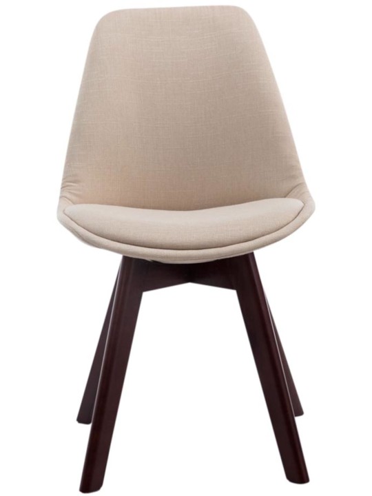 Lot de 4 chaises visiteurs Borneo V2 tissu noyer, crème Lot de 4 chaises visiteurs Borneo V2 tissu noyer, crème