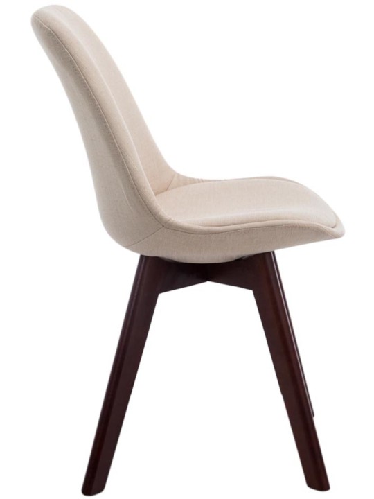 Lot de 4 chaises visiteurs Borneo V2 tissu noyer, crème Lot de 4 chaises visiteurs Borneo V2 tissu noyer, crème