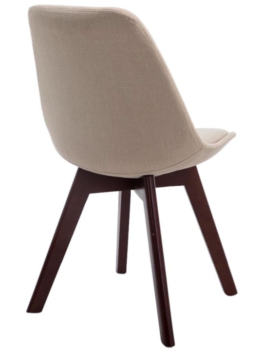 Lot de 4 chaises visiteurs Borneo V2 tissu noyer, crème Lot de 4 chaises visiteurs Borneo V2 tissu noyer, crème