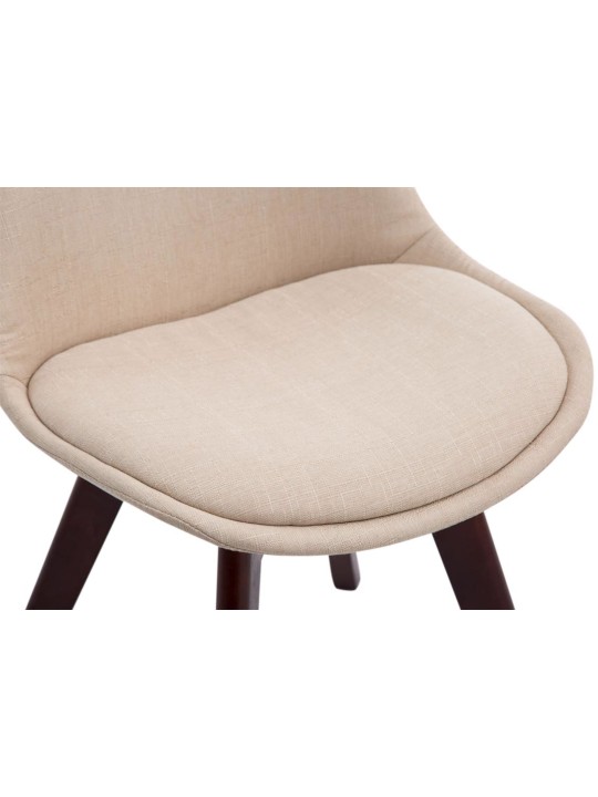 Lot de 4 chaises visiteurs Borneo V2 tissu noyer, crème Lot de 4 chaises visiteurs Borneo V2 tissu noyer, crème