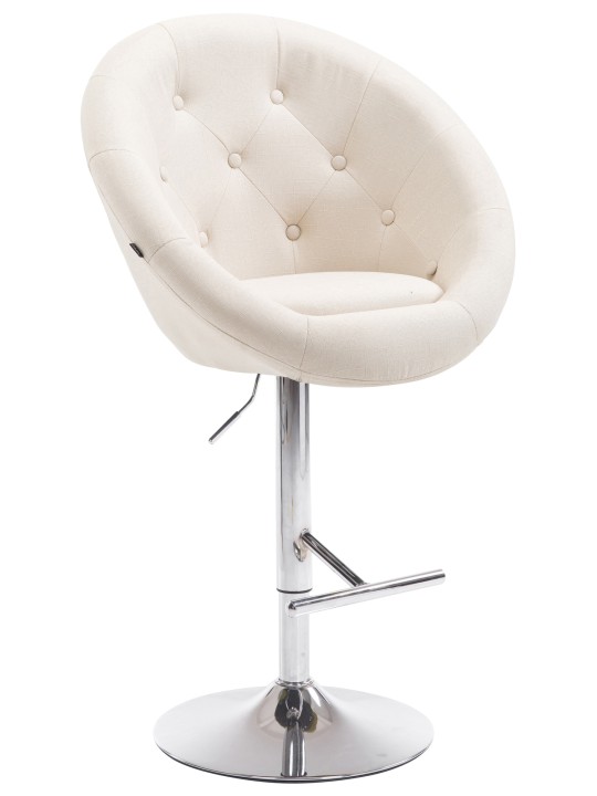 Tabouret de bar London V2 tissu chrome, crème Tabouret de bar London V2 tissu chrome, crème