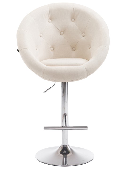 Tabouret de bar London V2 tissu chrome, crème Tabouret de bar London V2 tissu chrome, crème