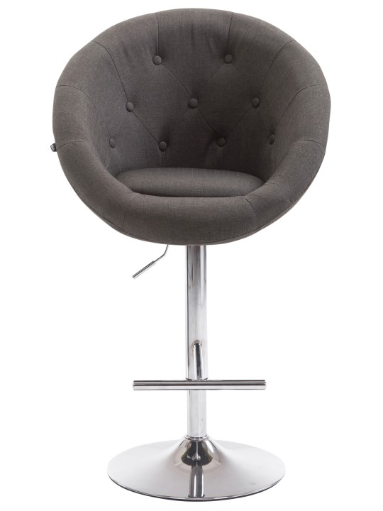 Tabouret de bar London V2 tissu chrome, gris foncé