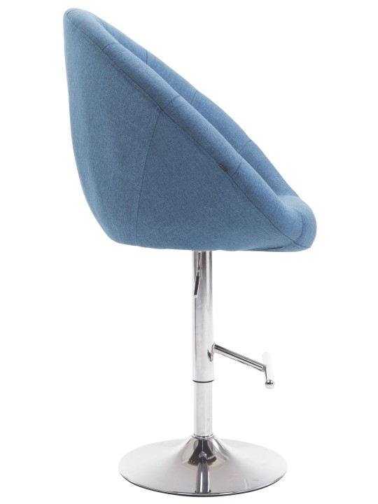 Tabouret de bar London V2 tissu chrome, bleu Tabouret de bar London V2 tissu chrome, bleu