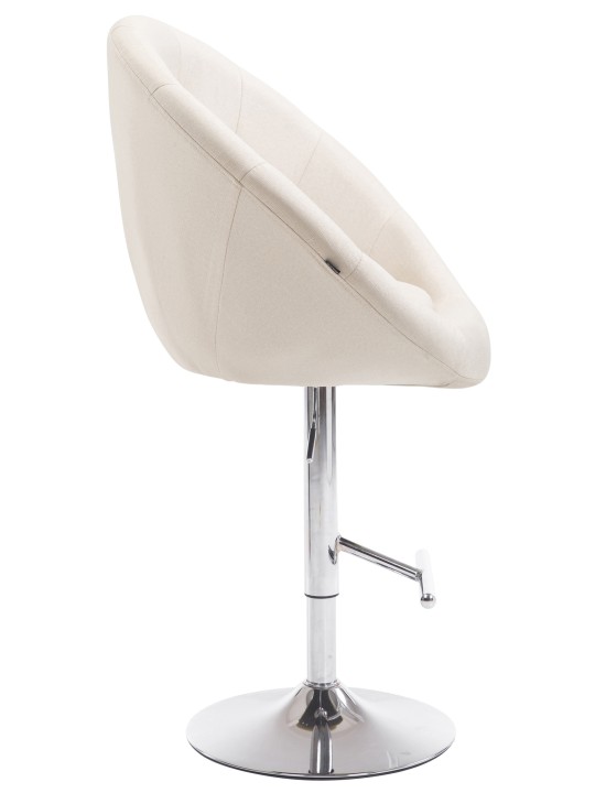 Tabouret de bar London V2 tissu chrome, crème Tabouret de bar London V2 tissu chrome, crème