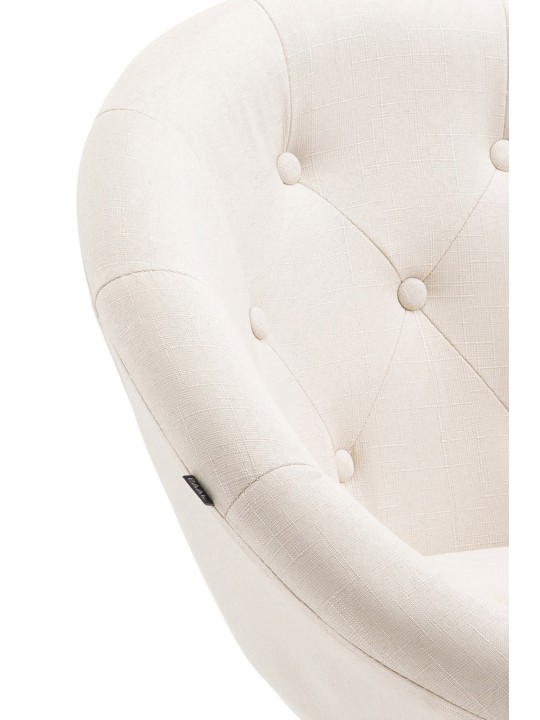 Tabouret de bar London V2 tissu chrome, crème Tabouret de bar London V2 tissu chrome, crème