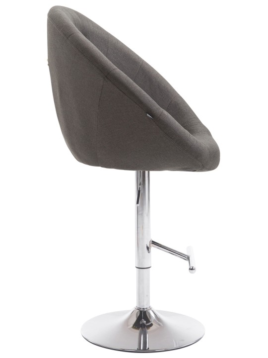 Tabouret de bar London V2 tissu chrome, gris foncé