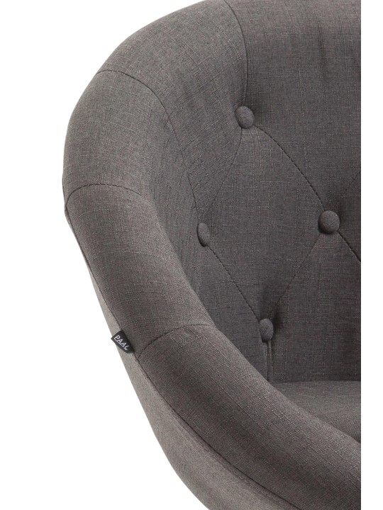 Tabouret de bar London V2 tissu chrome, gris foncé