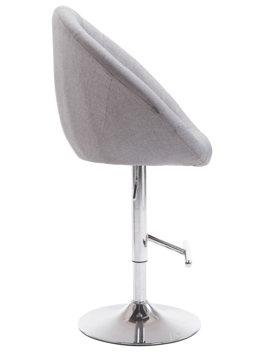 Tabouret de bar London V2 tissu chrome, gris