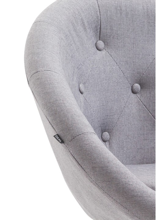 Tabouret de bar London V2 tissu chrome, gris