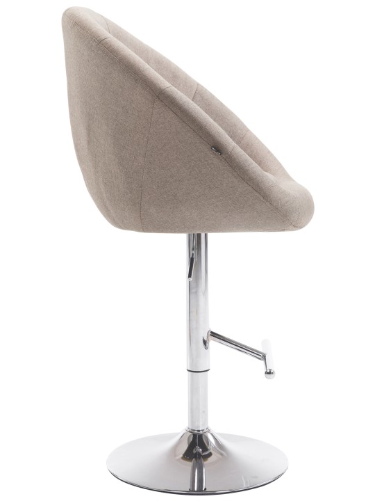 Tabouret de bar London V2 tissu chrome, taupe