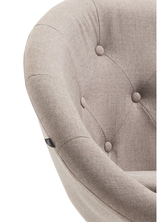 Tabouret de bar London V2 tissu chrome, taupe