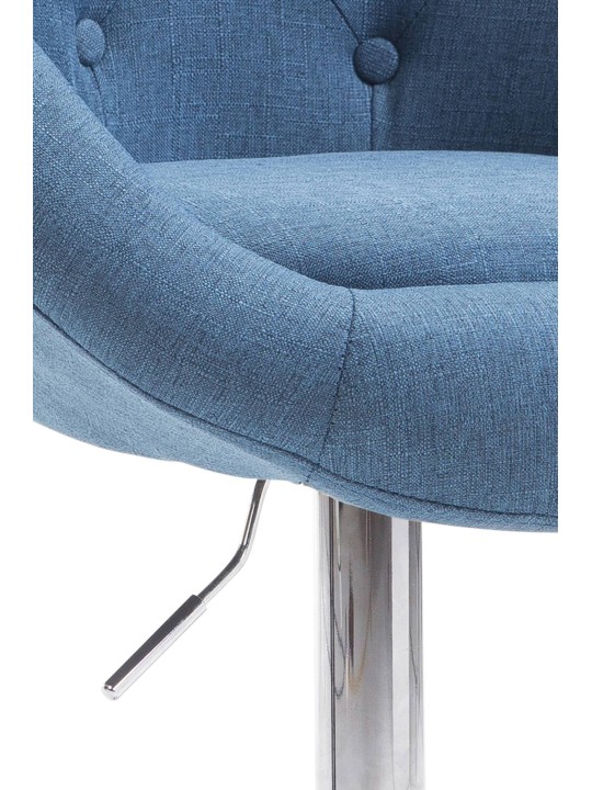 Tabouret de bar London V2 tissu chrome, bleu Tabouret de bar London V2 tissu chrome, bleu