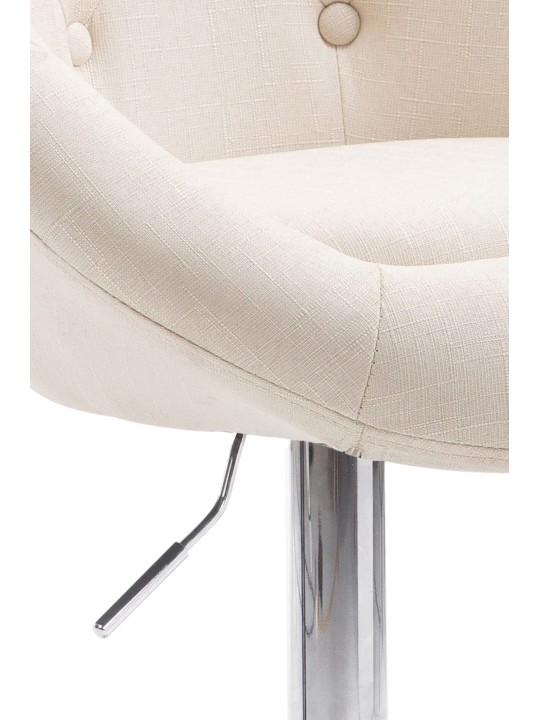Tabouret de bar London V2 tissu chrome, crème Tabouret de bar London V2 tissu chrome, crème