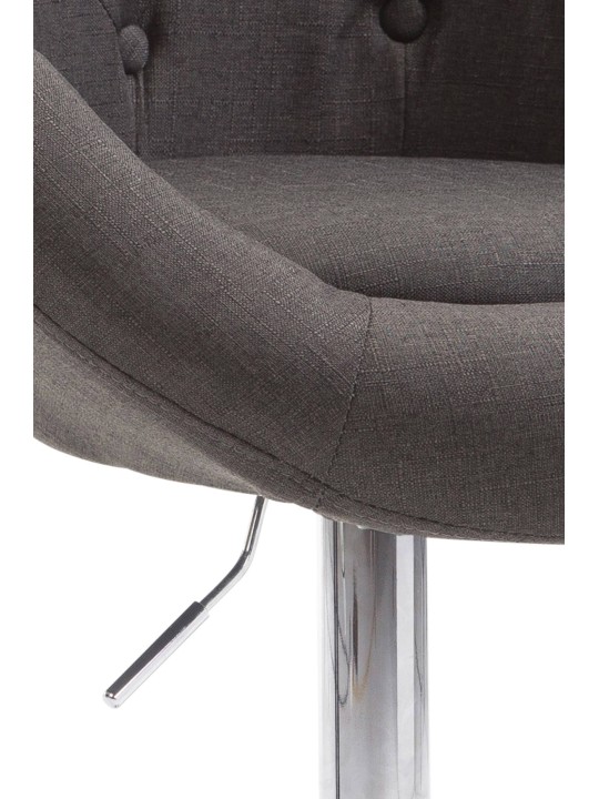Tabouret de bar London V2 tissu chrome, gris foncé