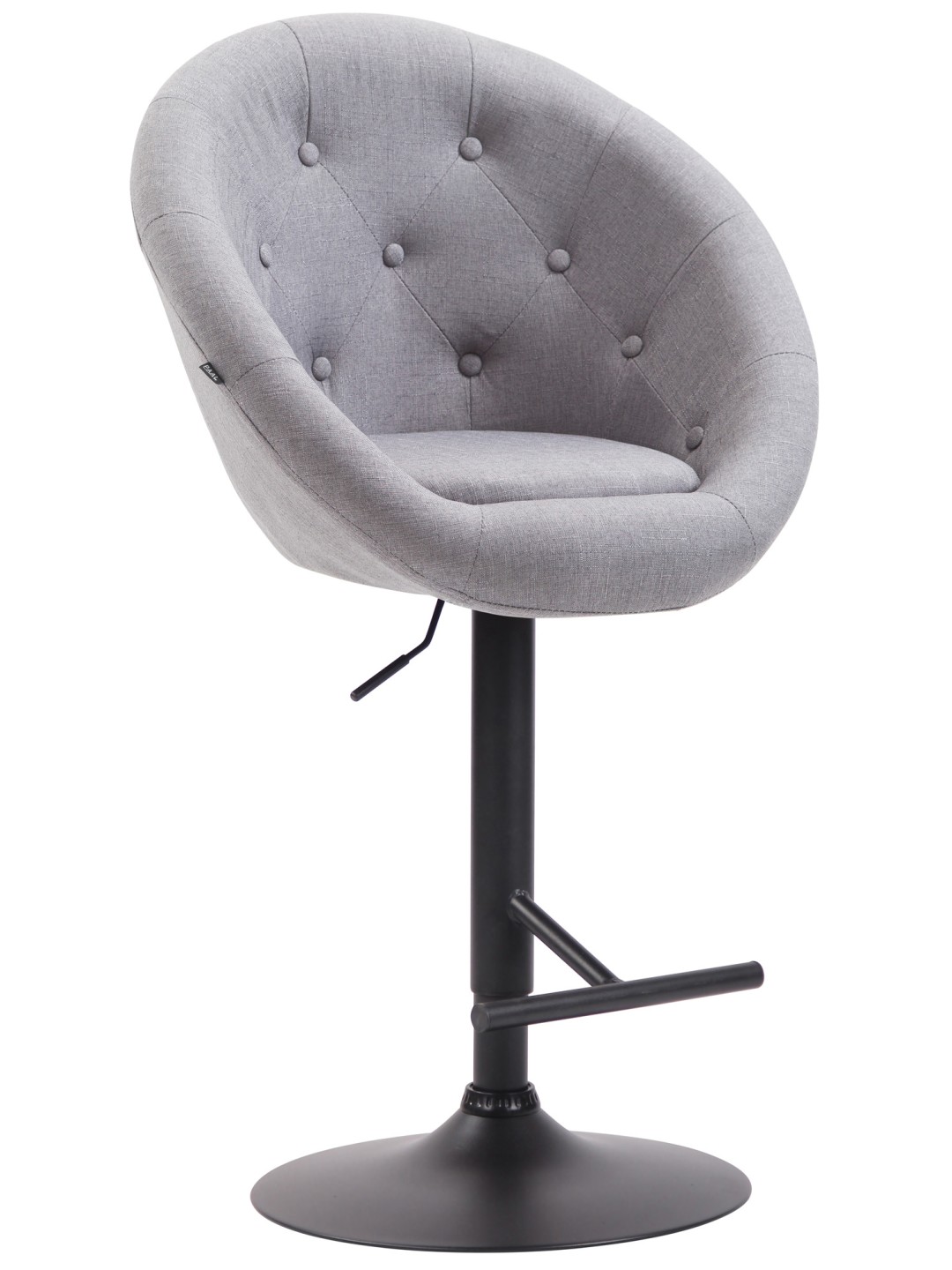 Tabouret de bar London V2 tissu, gris