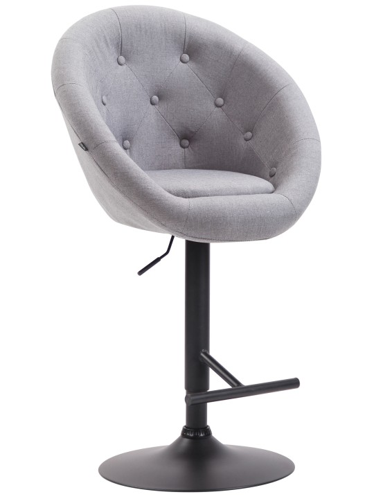 Tabouret de bar London V2 tissu, gris