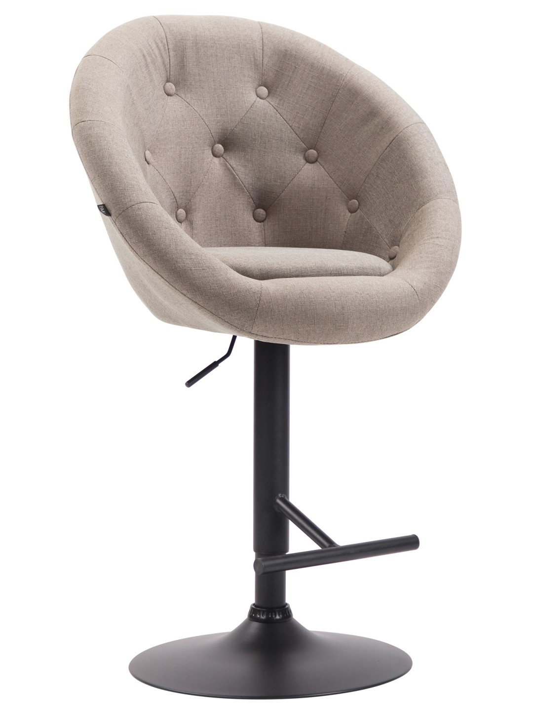 Tabouret de bar London V2 tissu, taupe