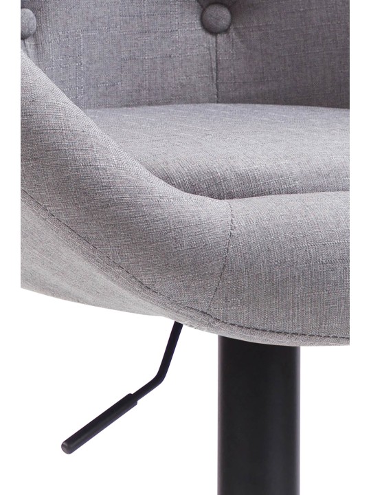 Tabouret de bar London V2 tissu, gris