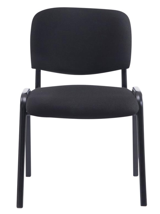 Lot de 4 chaises XL Ken tissu, noir