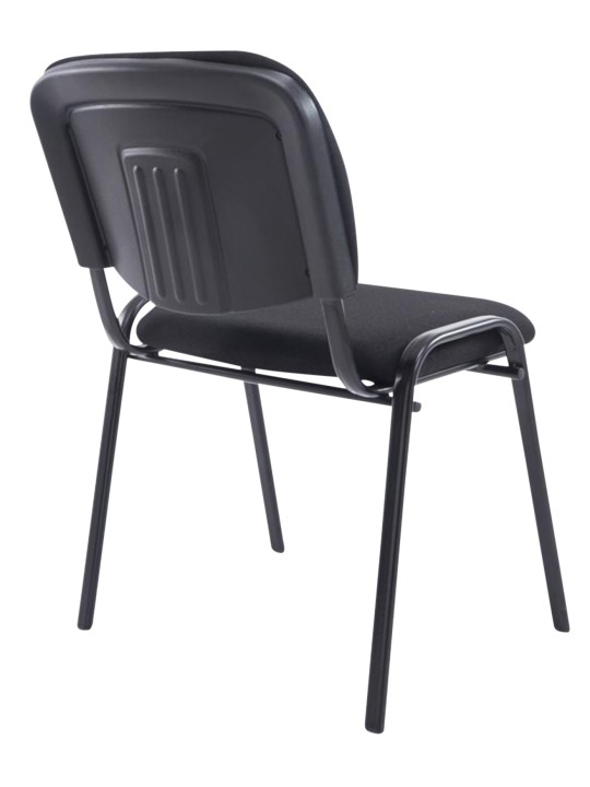 Lot de 4 chaises XL Ken tissu, noir