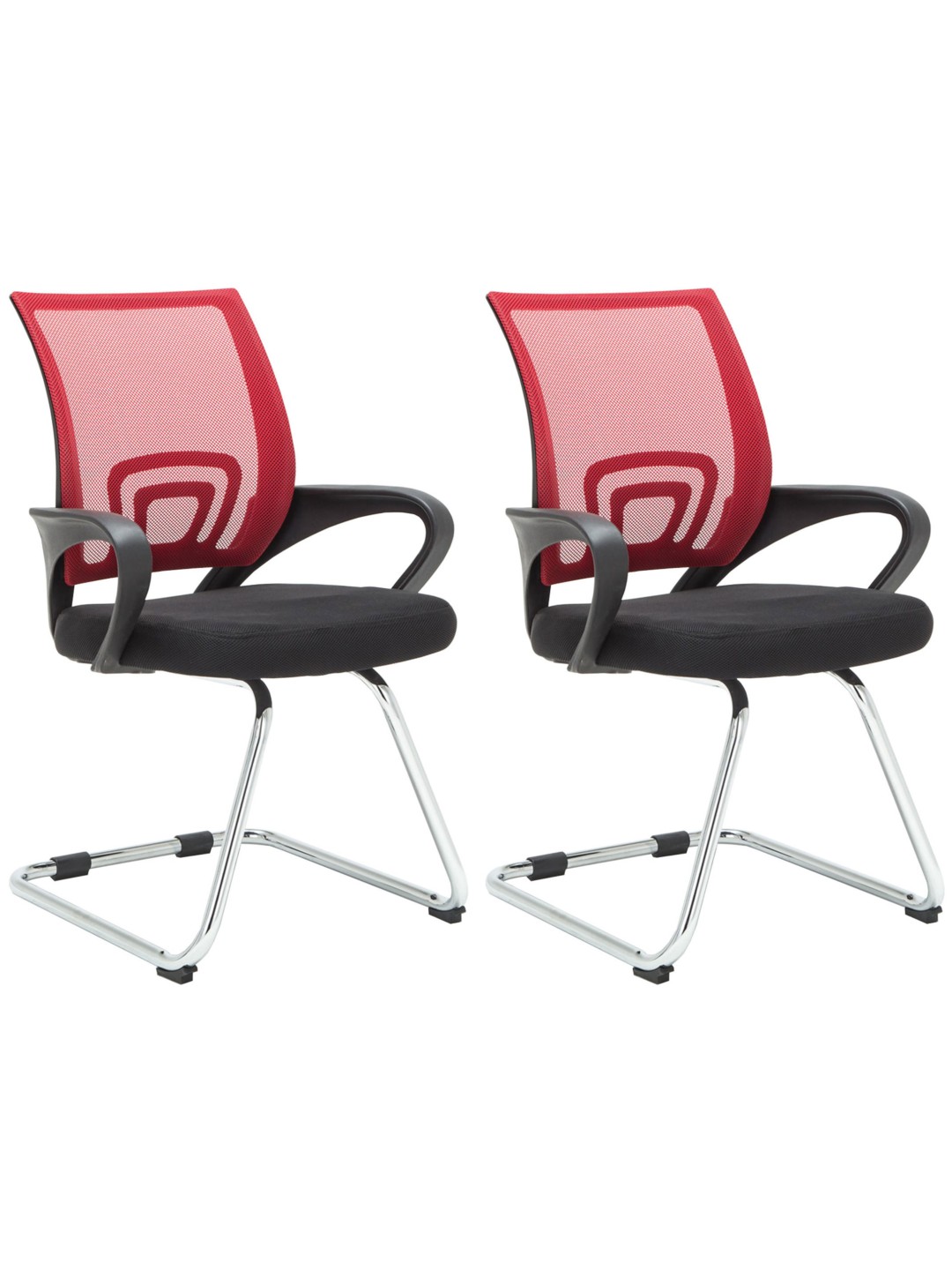 Lot de 2 chaises visiteurs Eureka, rouge
