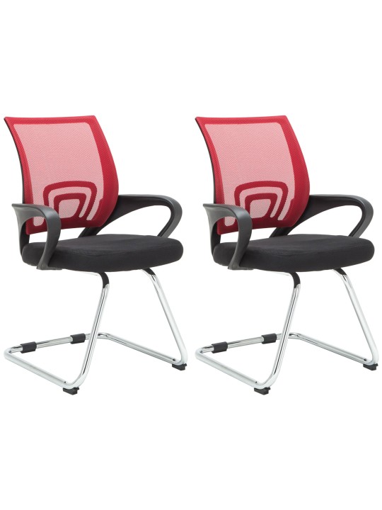 Lot de 2 chaises visiteurs Eureka, rouge