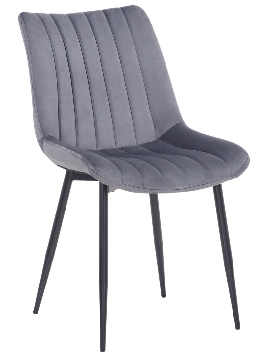Lot de 2 chaises Rahden velours, gris