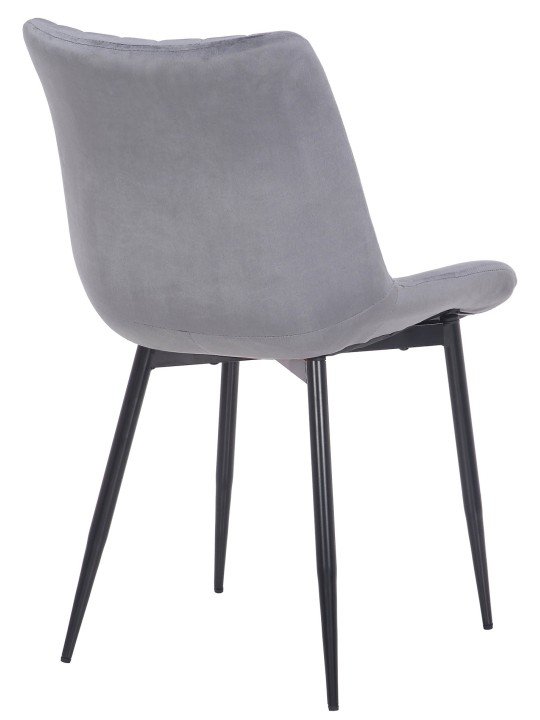 Lot de 2 chaises Rahden velours, gris