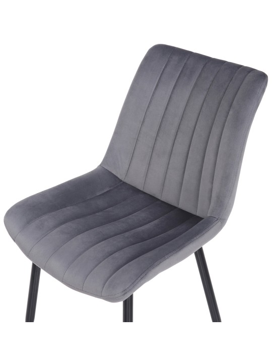 Lot de 2 chaises Rahden velours, gris