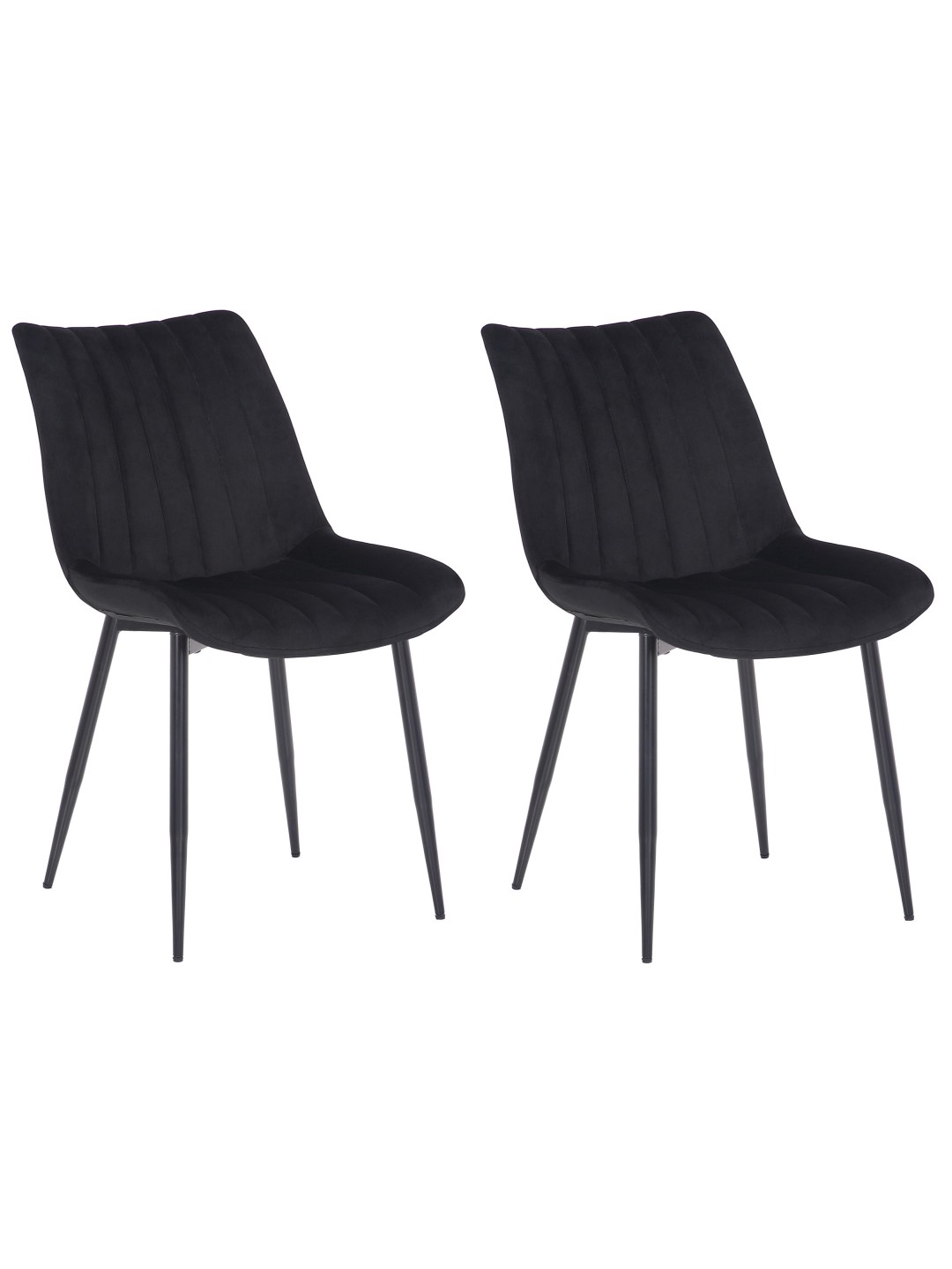 Lot de 2 chaises Rahden velours, noir