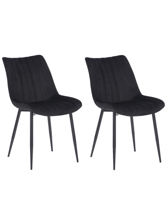 Lot de 2 chaises Rahden velours, noir