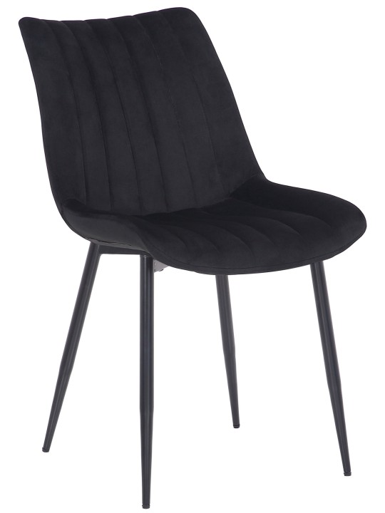 Lot de 2 chaises Rahden velours, noir