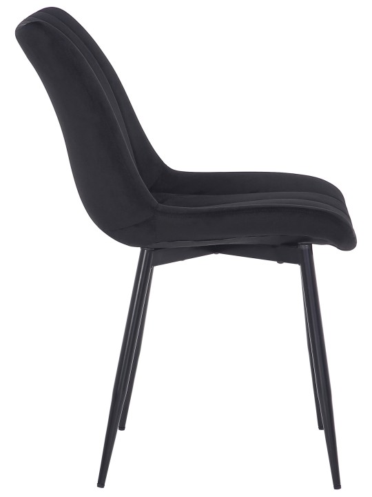 Lot de 2 chaises Rahden velours, noir