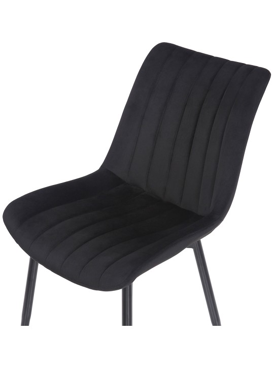 Lot de 2 chaises Rahden velours, noir