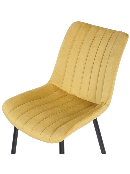 Lot de 2 chaises Rahden velours, jaune Lot de 2 chaises Rahden velours, jaune