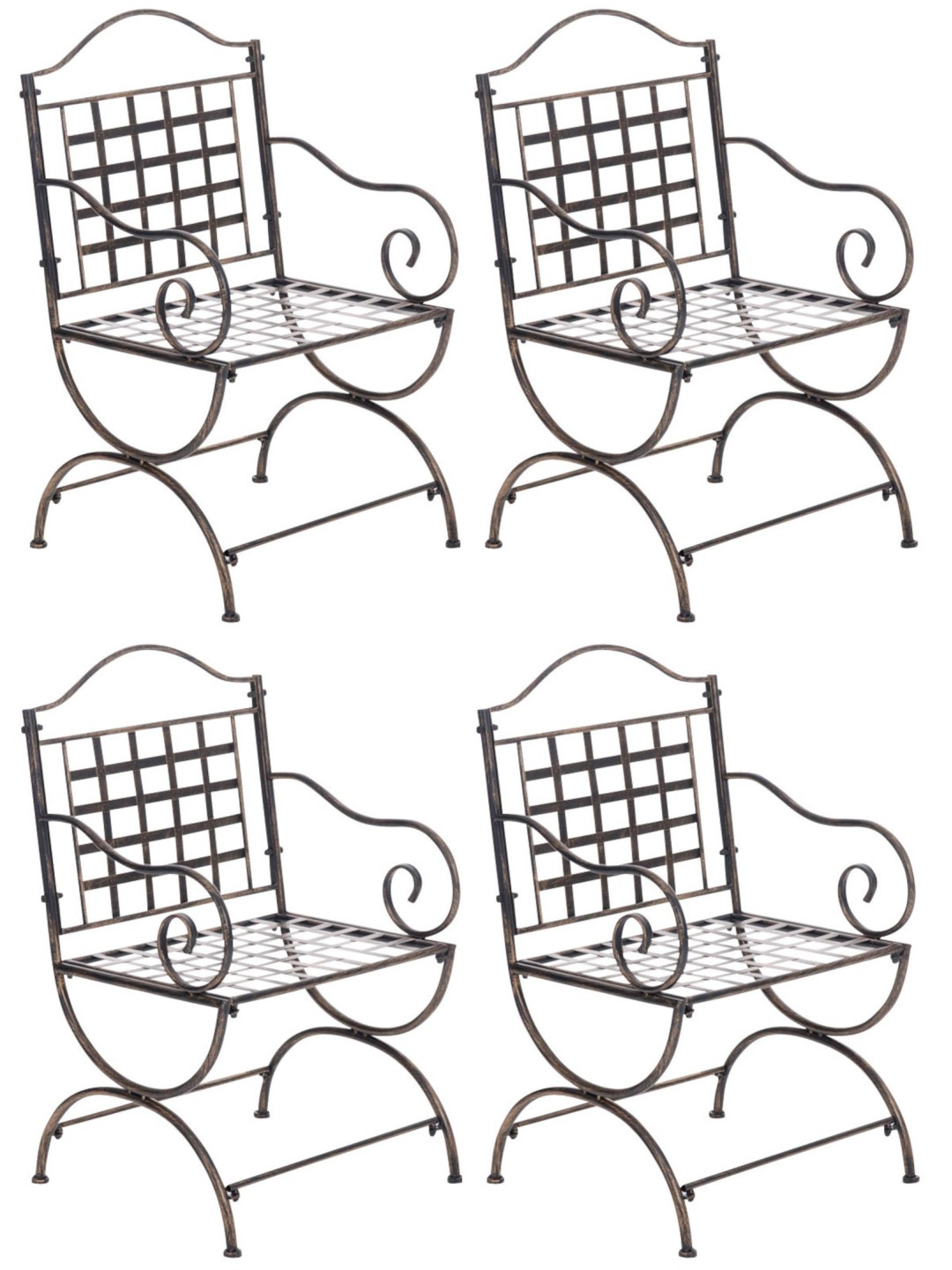 Lot de 4 chaises Lotta, bronze